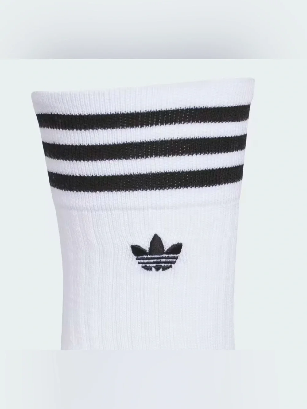 adidas Originals 3-Pack Roller Crew Socks in Black, White & Gray with Trefoil